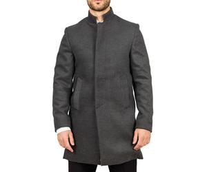 TruClothing Men's Overcoat Stand Collar Wool Blend Classic Trench Coat Winter Jacket - Grey XXL