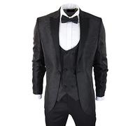 Paisley Tuxedo Blazer Waistcoat Jacket TruClothing Black 48R