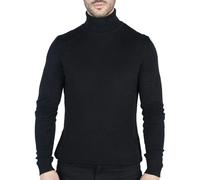 TruClothing Men's Polar Neck Jumper Roll Neck High Turtle Neck Light Weight - Black - 2XL