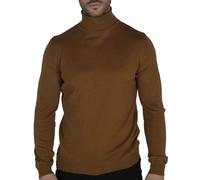 TruClothing Men's Polar Neck Jumper Roll Neck High Turtle Neck Light Weight - Brown - Small
