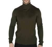 TruClothing Men's Polar Neck Jumper Roll Neck High Turtle Neck Light Weight - Olive - Small