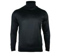 TruClothing Men's Polar Roll Neck Jumper Light Weight Fitted Cashmere Wool Blend Grey Black Navy - Charcoal - X-Large