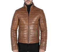 TruClothing Men's Puffer Jacket Outwear Windproof Winter Quilted Real Leather Jackets Coat - Timber XXL