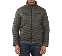 TruClothing Men's Quilted Puffer Soft Napa Leather Jacket in Khaki | Size: 2XL TruClothing Khaki 2XL