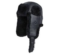 TruClothing Men's RAF Aviator B-55 Trapper Hat Winter Leather Navigator in Black | Size: XL TruClothing Black XL