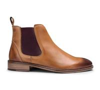 TruClothing Mens Real Leather Chelsea Dealer Boots Slip On Smart Casual Retro VIntage Blinders Classic - Tan Leather 9