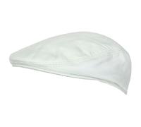 TruClothing Men's Real Leather Flat Cap Ivy Newsboy Peaked Golf Cabbie Hat - White 60