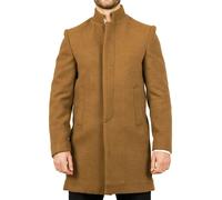 TruClothing Men's Stand Collar Wool Blend Overcoat - Tan - 5XL