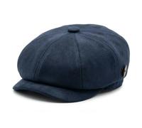 TruClothing Men's Suede Vintage 8-Panel Classic Gatsby Baker Boy Hat - Navy - Medium