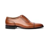 TruClothing Men's Tan Brown Leather Cap-Toe Oxford Shoes - Tan 8