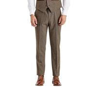 TruClothing Men's Trousers Brown Wool Blend Tweed Casual Formal Pants - Brown 36