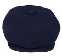 TruClothing Mens Tweed Newsboy Cap Baker Boy Flat Grandad Hat 8 Panel Plain Navy XL
