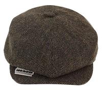 TruClothing Mens Tweed Newsboy Cap Blinder Baker Boy Razor Flat Cap Grandad Hat 8 Panel Brown S