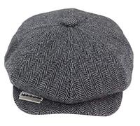 TruClothing Mens Tweed Newsboy Cap Blinder Baker Boy Razor Flat Cap Grandad Hat 8 Panel Charcoal S