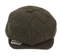 TruClothing Men's Tweed Newsboy Cap Peaky Baker Flat Check Hat - Large - Brown
