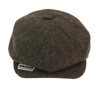 TruClothing Men's Tweed Newsboy Cap Peaky Baker Flat Check Hat - Medium - Brown