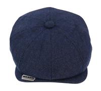 TruClothing Men's Tweed Newsboy Cap Peaky Baker Flat Check Hat - Medium - Navy