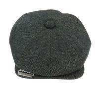 TruClothing Men's Tweed Newsboy Cap Peaky Baker Flat Check Hat - Small - Olive