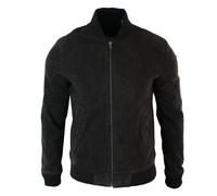 TruClothing Men's Varsity Suede Leather Bomber Jacket in Brown | Size: Medium TruClothing Brown M