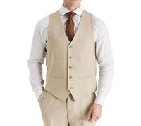 TruClothing Men's Waistcoat Beige Tailored Fit Summer Vest - Beige 38