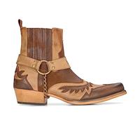TruClothing Mens Western Cowboy Boots Vintage Pointed Knight Ankle Country Boot Riding Real Leather - Brown 12 UK