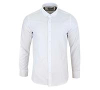 TruClothing Mens White Nehru Club Removable Collar Button Shirt Slim Regular Fit - Club Collar Regular 3XL
