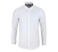 TruClothing Men's White Classic Round Collar Button Shirt Slim Regular Fit - Small - Regular Fit