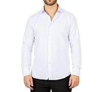 TruClothing Men's White Long Sleeve Regular Fit Double Cuff Twill Oxford Shirt - White 5XL