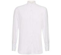 TruClothing Men's White Retro Blinders Removable Nehru Collar Striped Collarless Shirt M