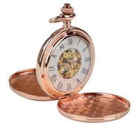 TruClothing Pocket Watch Mechanical Skeleton 1920's Original Classic - Rose One Size