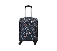 TruClothing Soft Shell Butterfly Leaf Check Print Suitcase - Small - Navy