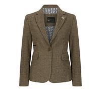 TruClothing TPW-20 - Women's Wool Blend Brown Dogtooth Tweed Blazer - UK 12