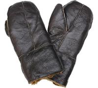 TruClothing Unisex Genuine Sheepskin Shearling Mittens Real Leather Winter Thermal Gloves Thick Natural Wool Lining - Ginger M