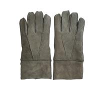 TruClothing Unisex Genuine Sheepskin Suede Leather Gloves Winter Warm Shearling Wool Lined Thermal Handwear - Grey XL