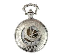 TruClothing Unisex Pocket Watch Mechanical Peaky Blinders Hunter Automatic - Silver Velvet - One Size