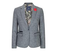 TruClothing Women Grey Herringbone Blazer Tweed Check 1920's Gatsby Blinders Tailored Fit Vintage - Grey 10