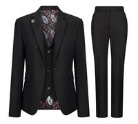 TruClothing Womens 3 Piece Tailored Fit Plain Black Formal Office Suit - Size 18 UK