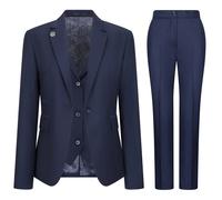 TruClothing Womens 3 Piece Tailored Fit Plain Navy Formal Office Suit - Size 14 UK