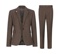 TruClothing Women's 3 Piece Tweed Suit Herringbone Pattern Tailored Fit Business in Brown | Size: 12 TruClothing Brown 12