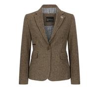 TruClothing Women's Blazer Wool Blend Brown Tweed Dogtooth Tailored Fit Ladies Jacket - Brown 8