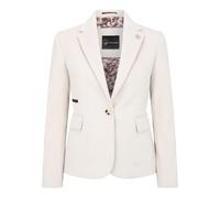 TruClothing Women's Cream Wool Blend Tweed Herringbone Blazer - Cream 12