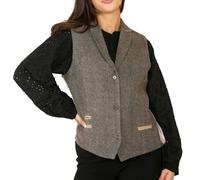 TruClothing Women's Herringbone Tweed Waistcoat Blazer Oak Brown Classic Jacket - UK 8 - Waistcoat