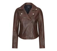 TruClothing Women's Leather Biker Jacket Cross Zip Tan Brown Black Red Yellow - Brown - UK 16