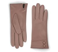 TruClothing Women's Leather Gloves Touchscreen Wool Lining Decorative Buttons in Nude | Size: Medium TruClothing Nude M