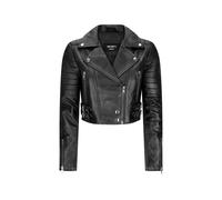 TruClothing Women's Leather Jacket Cross Zip Biker Brando Classic in Black | Size: 4XL TruClothing Black 4XL