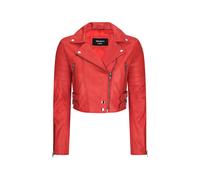 TruClothing Women's Leather Jacket Cross Zip Biker Brando Classic in Red | Size: XL TruClothing Red XL
