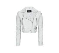 TruClothing Women's Leather Jacket Cross Zip Biker Brando Classic in White | Size: XS TruClothing White XS