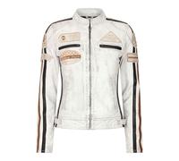 TruClothing Women's Leather Motorcycle Biker Jacket in White | Size: Small TruClothing White S