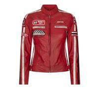 TruClothing Women's Leather Motorcycle Biker Jacket - Red 5XL