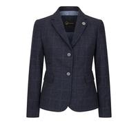 TruClothing Women's Navy Blue Wool Blend Tweed Checkered Blazer - Navy 10